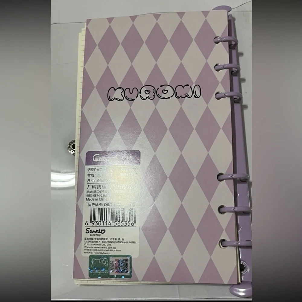 Kuromi Binder Style Notebook